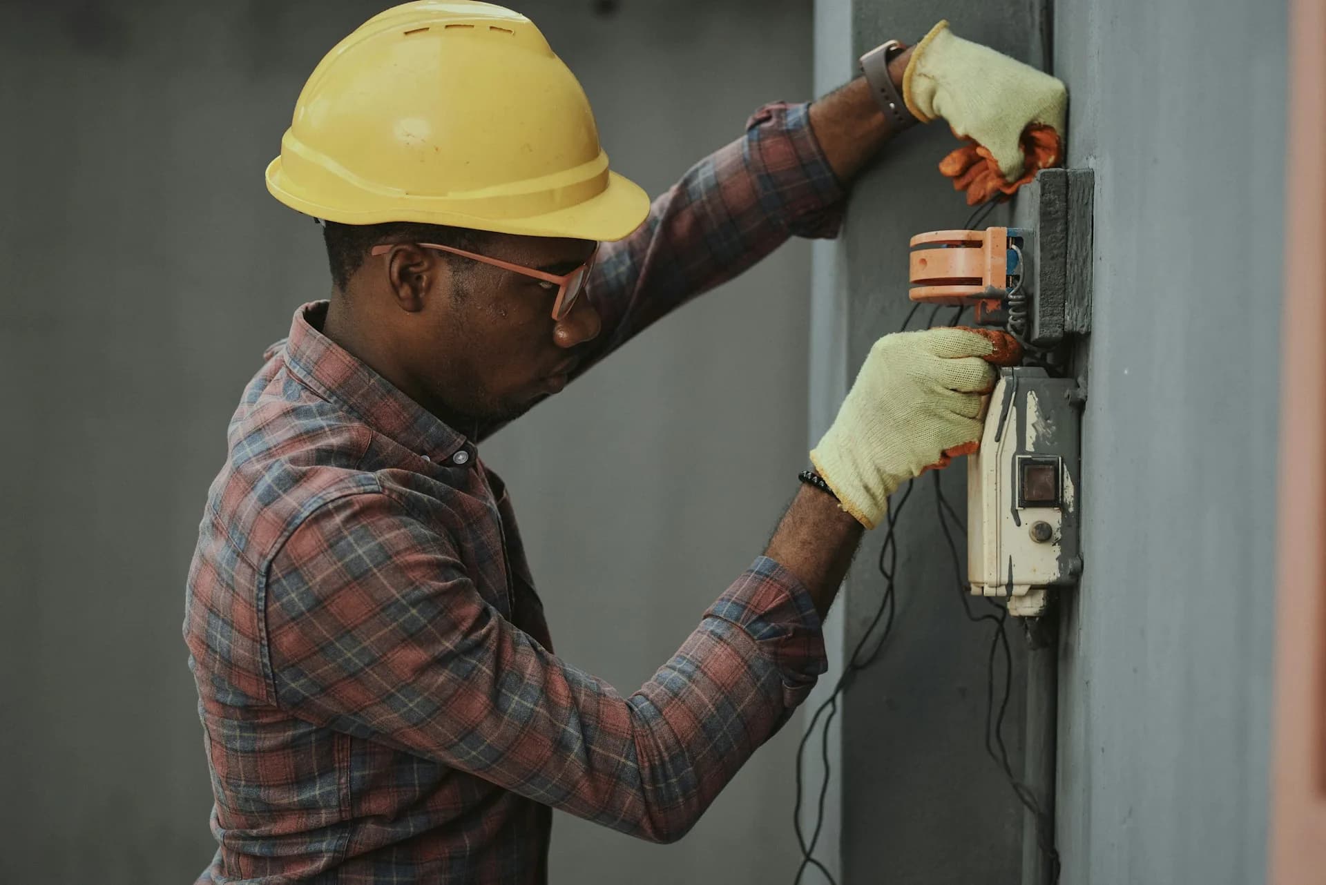 Engineer inspecting a solar installation